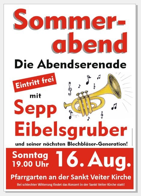 foecki.live Kultur: Abendserenade mit Sepp Eibelsgruber in Neumarkt St. Veit am 16. August